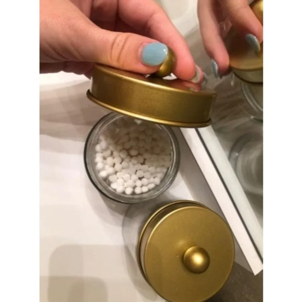 2 pack Amolliar Apothecary Jars Bathroom Storage Organizer -Countertop Storage